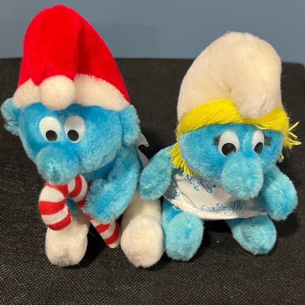 Vintage The Smurfs PEYO Smurfette Plush Doll Stuffed Animal Toy Lot of 2 - Picture 2 of 6